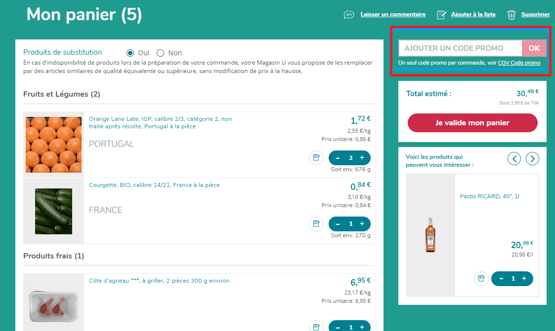 Où mettre un code promo Courses U valide ?