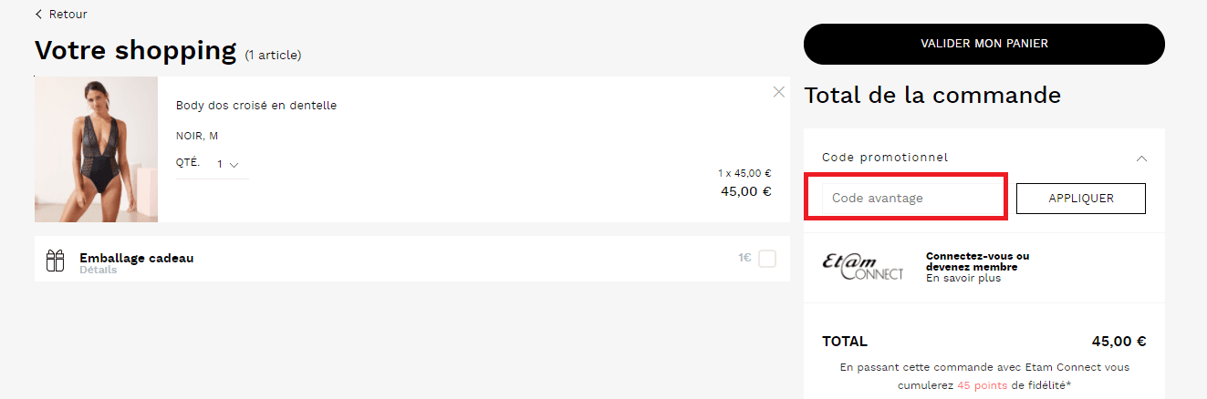 Comment utiliser un code promo Etam valide?