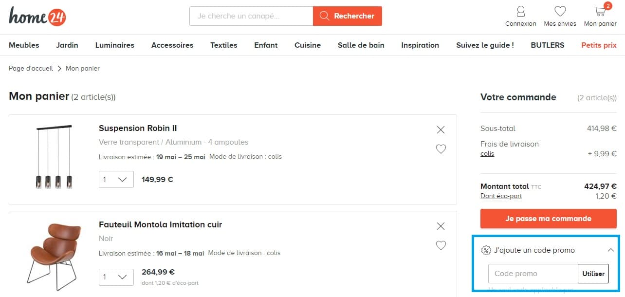 Comment profiter d’un code promo Home24 ?