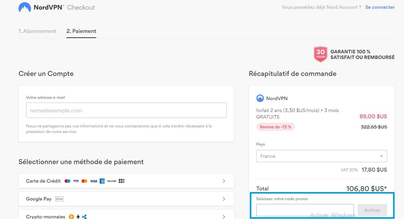 code promo NordVPN valide