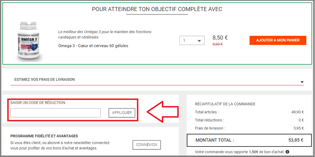 Où mettre mon code promo Eric Favre valide ?