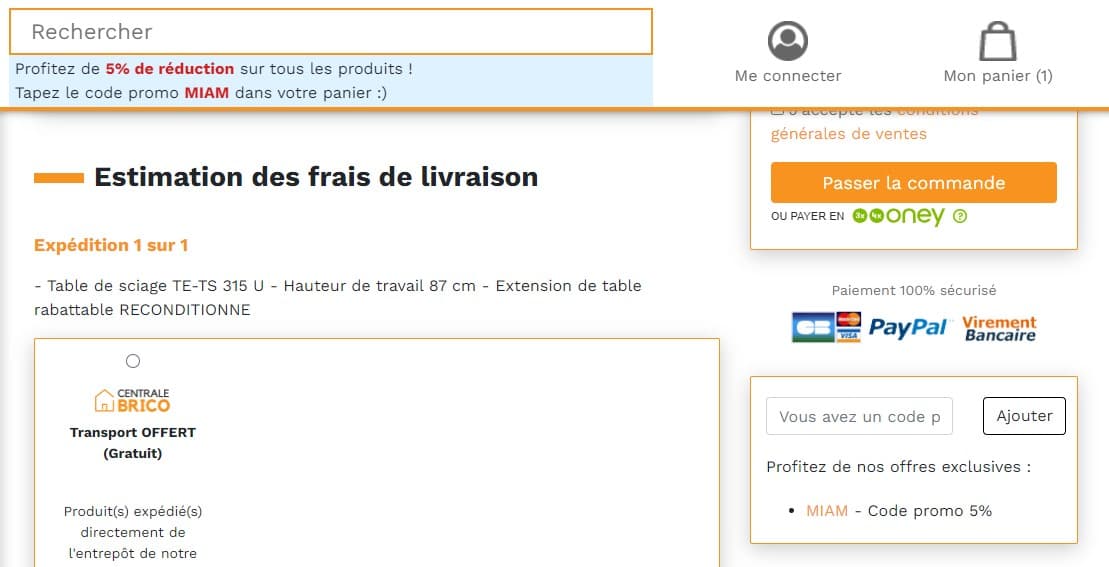 Code promo Centrale Brico