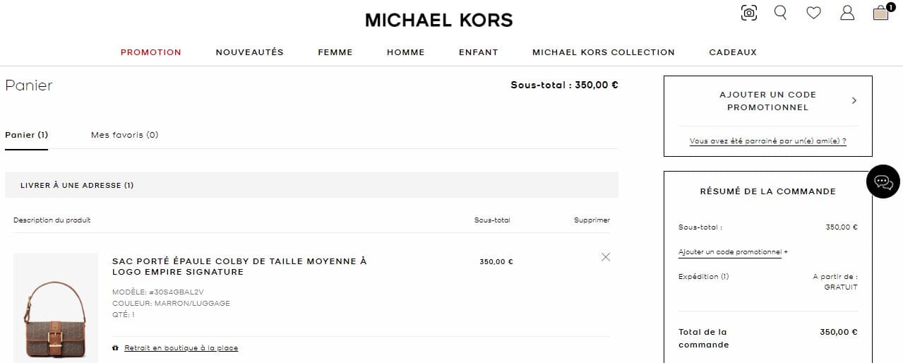Code promo Michael Kors