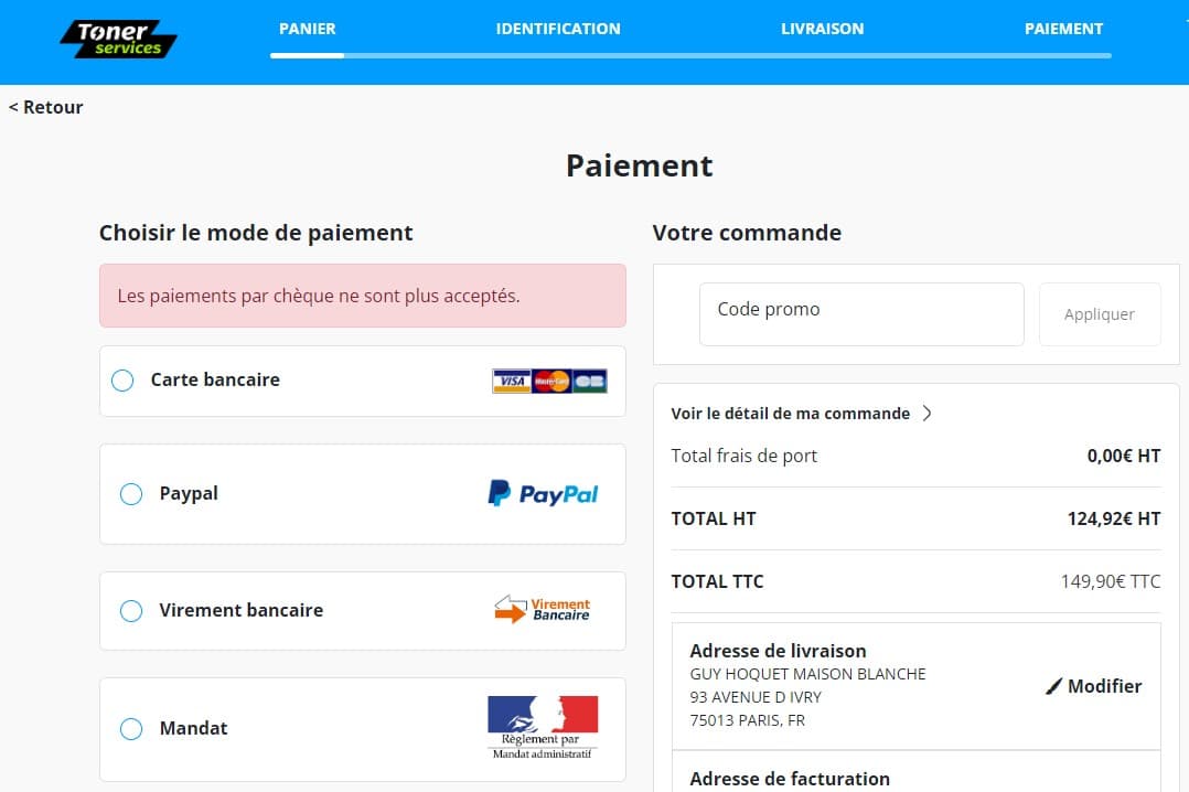 Code promo Toner Services