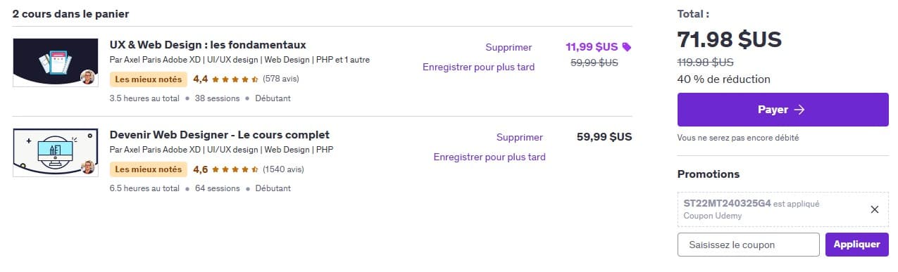 Code promo Udemy