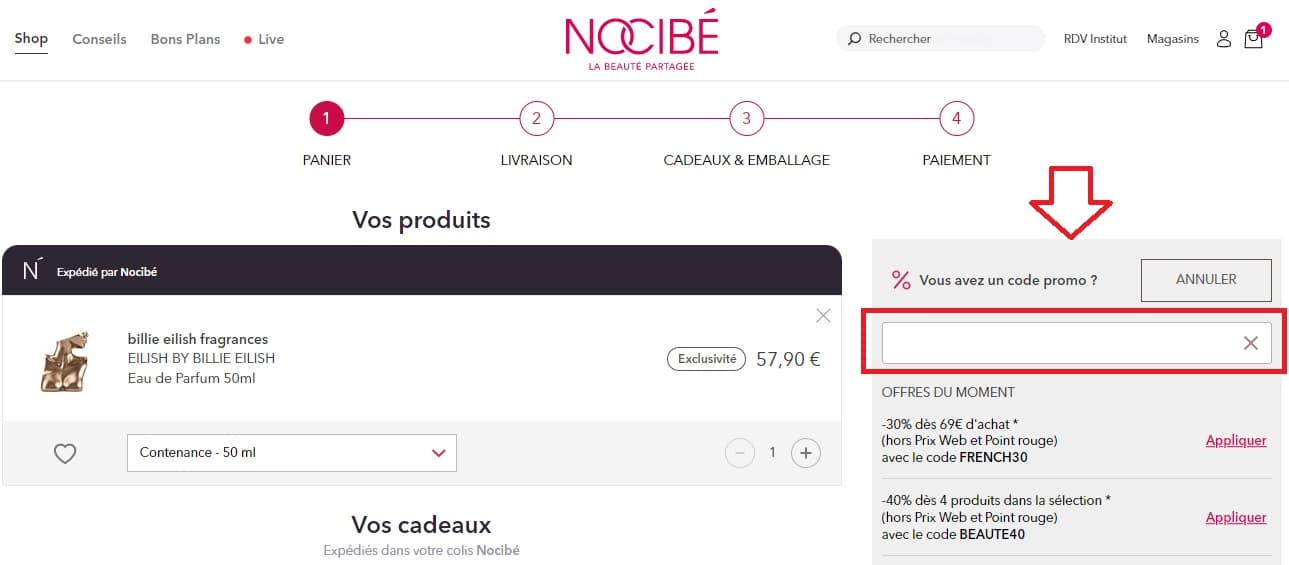 code promo Nocibé valide ?