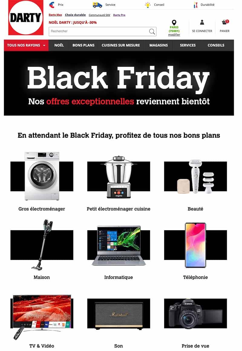 Black Friday Darty deals promo