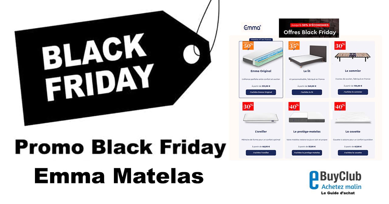 Black Friday Emma Matelas reduction 2023