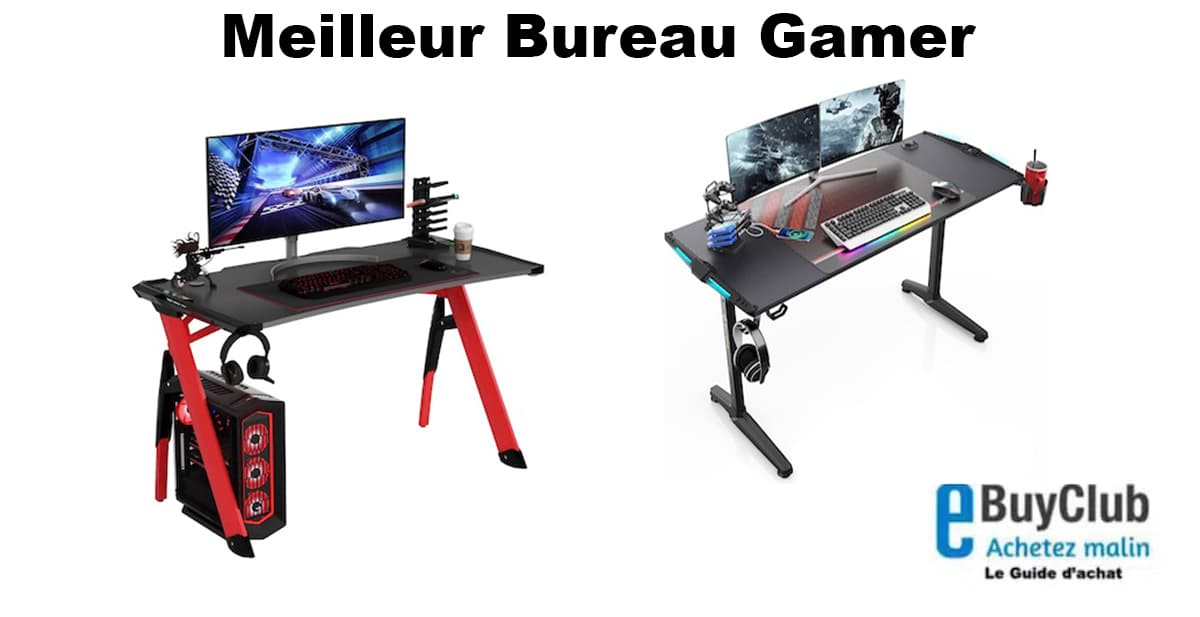 Bureau Gaming 120 x 60 x 76 CM Bureau d'Ordinateur pour Gamer avec  Porte-gobelet et Crochet pour Casque