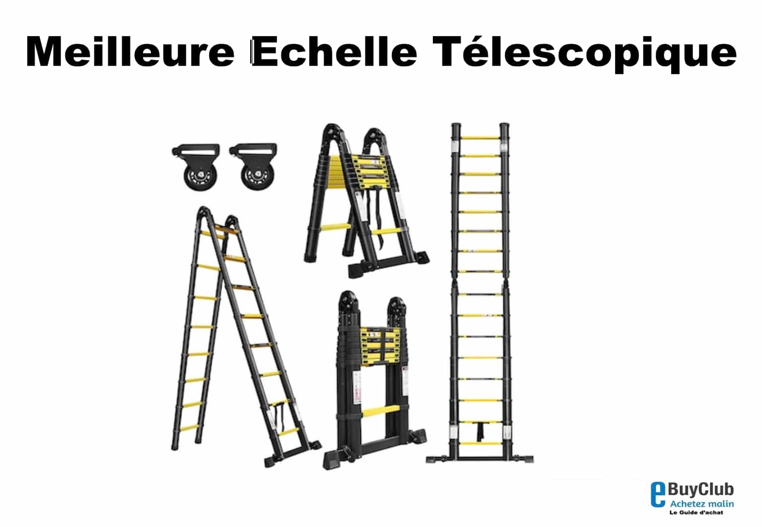 Échelle Télescopique en Aluminium, Échelle Extensibles Pliante, Escabeau  Telescopique Échelle Pliable Loft Ladder, Résistance à 150kg 