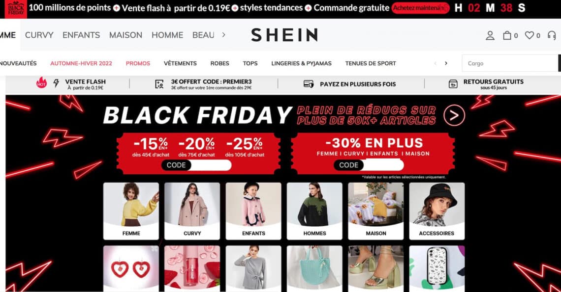 Promo Black Friday Shein les meilleures offres 2024