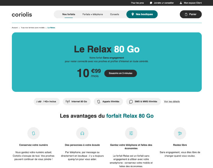 Coriolis Forfait Le Relax - 80 Go