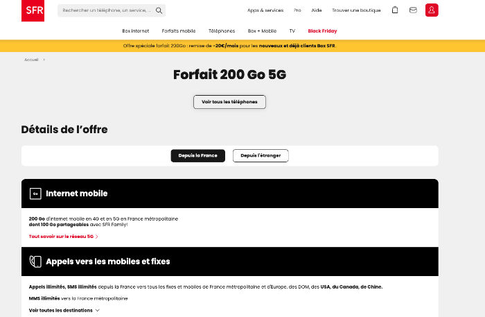 RED Forfait 5G - 200 Go