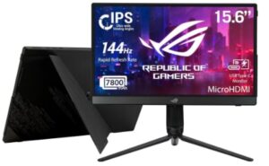 ASUS ROG XG16AHP - Ecran PC gaming portable 15,6" FHD - Dalle IPS - 16:9 - 144Hz - 3ms - 1920x1080 - 300cd/m² - 2x USB-C et 1x Micro HDMI - Batterie - Haut-parleurs - Compatible G-Sync - ROG Tripod