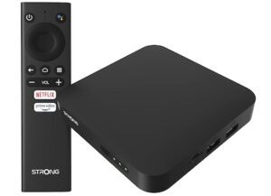 STRONG LEAP -S1-Boitier IPTV Multimedia Android TV 10.0 Ultra HD 4K, HDR,Dolby Digital, Chromecast,Assistant Vocal Google, Netflix, Disney Vidéo, Play Store, WiFi 5 Dual Band, LAN, Bluetooth 4.2