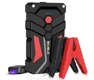 BIUBLE Booster Batterie Voiture 1000A, 12800mAh Démarreur de Voiture(Jusqu'à 7.0L Essence ou 5.5L Gazole), 12V Jump Starter avec Pinces de Sûreté Intelligentes, Lampe à LED, Marteau de Sécurité