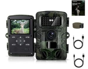 HAZACAM Caméra de Chasse Vision Nocturne, 1080P HD Infrarouge Camera Animaux Piege Photographique LCD Camera de Chasse Nocturne Camera Exterieur Étanche No Glow Invisible Caméra Surveillance