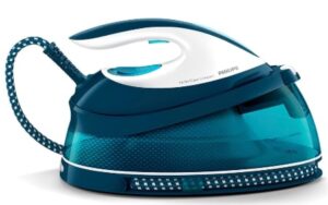 Philips PerfectCare Compact Plus Centrale Vapeur - 2400W, 400g, Pression de 6.5 bars, Technologie OptimalTEMP, Réservoir de 1.5 L, Bleu/Blanc (GC7844/20)