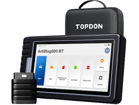 TOPDON Valise Diagnostic Auto ArtiDiag800BT, Diagnostic Voiture pour système Complet avec 28 Réinitialisations de Huile/Frein/Papillon/DPF.. Mise à Jour Gratuit, AutoVin