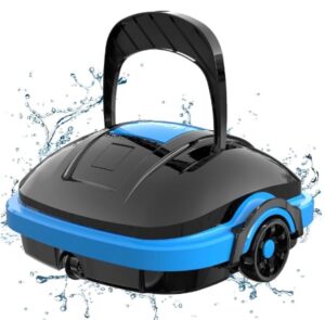 WYBOT Robot pour Piscine sans Fil avec Double Moteur, Auto-stationnement, Forte Puissance d'aspiration Aspirateur Piscine pour Piscines Hors-Sol ou encastrées jusqu'à 50 m²